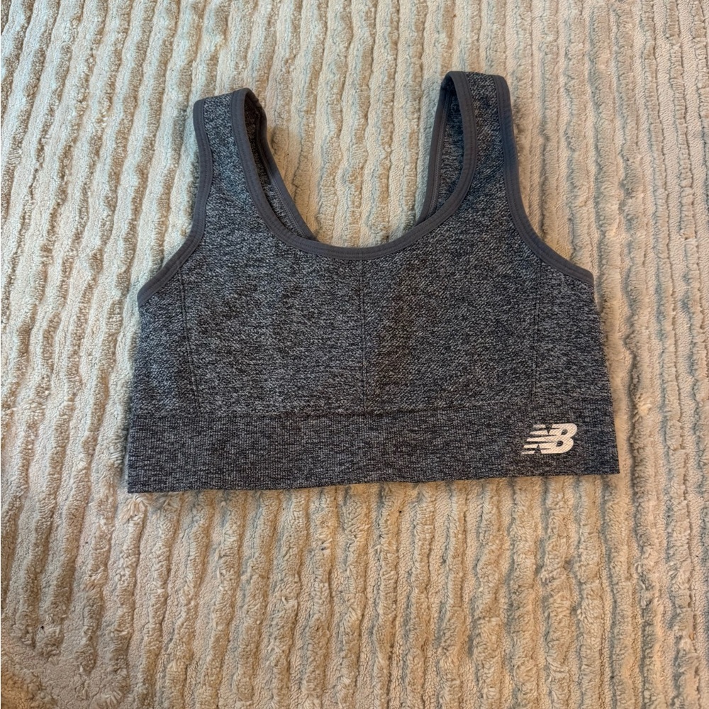 New Balance Charcoal Heather Sports Bra